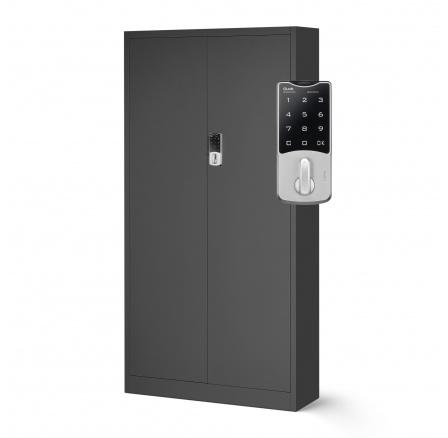 DANIEL fém irodai iratszekrény, 900 x 1850 x 400 mm, antracit