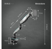 49 hüvelykes monitor tartó, szürke-fekete LED RGB X-ARM