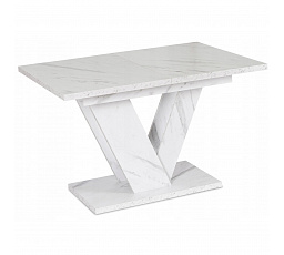 Stół CLARK Rozkładany 120-160 cm Biały Marmur