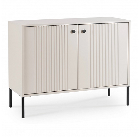 Komoda SOFT 104 cm Dwudrzwiowa Ryflowana Kaszmir