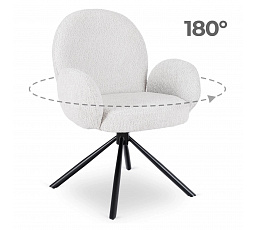 Krzesło Obrotowe MUSSO Szare Boucle