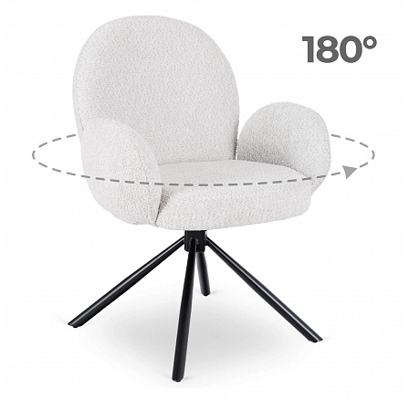 Krzesło Obrotowe MUSSO Szare Boucle