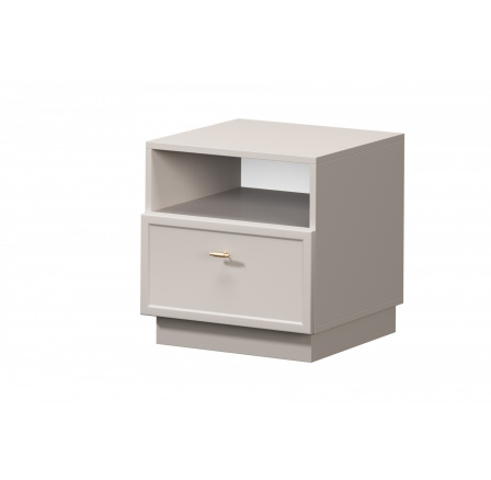 LORINI SZAFKA NOCNA 45 1SZ - cashmere / T-bar złoty / cokół