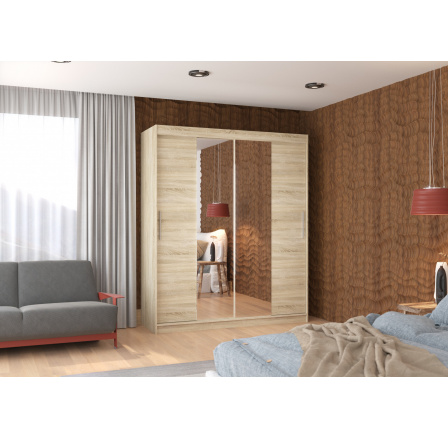 Tolóajtós szekrény tükörrel DALLAS 180 Sonoma+Sonoma