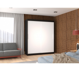 LINCOLN 180 Tolóajtós szekrény Fekete+Fehér