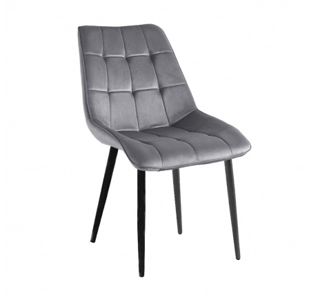 Velvet szék szürke / fekete lábak J262-1