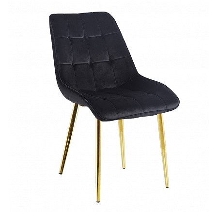 Velvet szék fekete / arany lábak J262-1