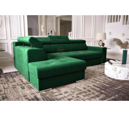 NAROŻNIK Z FUNKCJĄ SPANIA MARGO I 260×185 - lewa , Odcienie zieleni