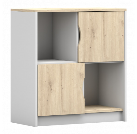 Komód - JOY I 01, Fehér/Artisan Tölgy