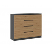 Komoda TOPA 2D4S 120, Antracit/Dub artisan