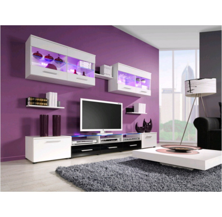 Obývací stěna CAMA I - bílá-černá