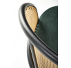 Étkezőszék K508, Sötétzöld/Rattan/Fekete