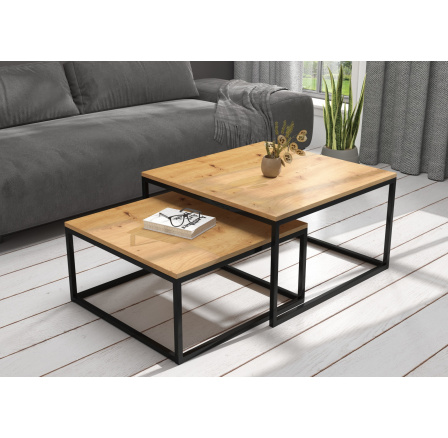 2 az 1-ben dohányzóasztal KAMA Fekete+Artisan