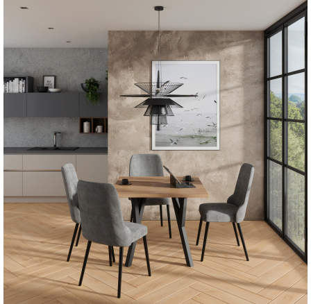 RODOS 83 asztal és szék készlet Lefkas+Fekete