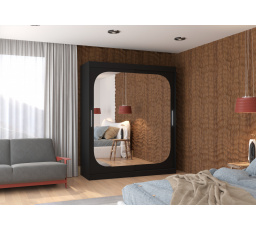 Tolóajtós szekrény tükörrel ARIZONA 180 Fekete+Fekete