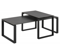 Katrine 2 darabos fekete dohányzóasztal készlet