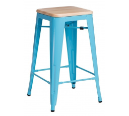 Paris Wood bárszék 65 cm kék fenyő természetes