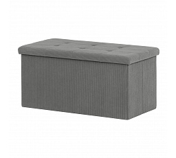 Taburet s úložným prostorem, šedá, manšestrová látka, TAB-472 GREY6