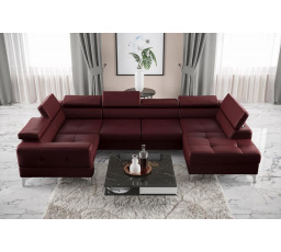 NAROŻNIK TOSCANIA MAX I 170x350x185 CM SKÓRA NATURALNA - lewa , Skóra bordowa