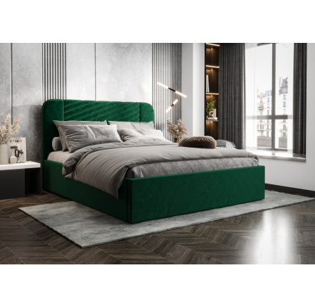 ŁÓŻKO VENEZIA Z POJEMNIKIEM - 200 cm x 200 cm , Metalowy na podnośnikach gazowych