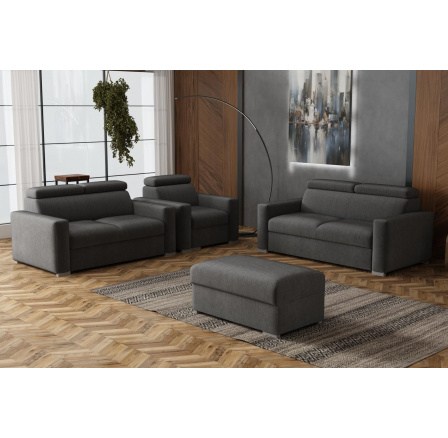 Sedací souprava Petrit 3+2+1+taburet Kronos šedá