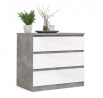 Komoda SIMPLICITY 235, Beton/Bílý lesk
