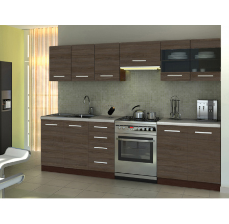 Kuchyňská linka AMANDA 1 260 - KUCHYNĚ - Wenge/Akacie skořicová Kuchyňská linka AMANDA 1 260 - KUCHYNĚ - Wenge/Akacie skořicová
