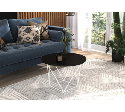 LIAM Dohányzóasztal Fehér+Fekete