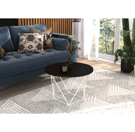 LIAM Dohányzóasztal Fehér+Fekete