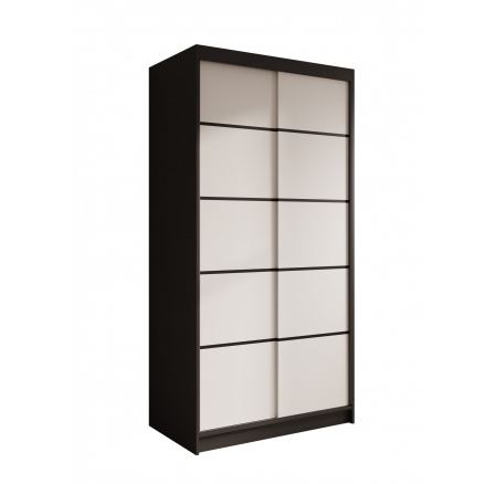 Tolóajtós szekrény Verto 100 Fekete+Fehér