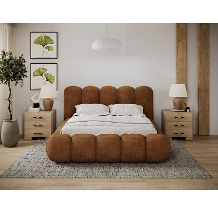 Oloroso ágy 180x200 fémvázzal és ágyneműtartóval, téglavörös Avexin 30 plüss Oloroso ágy 180x200 fémvázzal és ágyneműtartóval, téglavörös Avexin 30 plüss