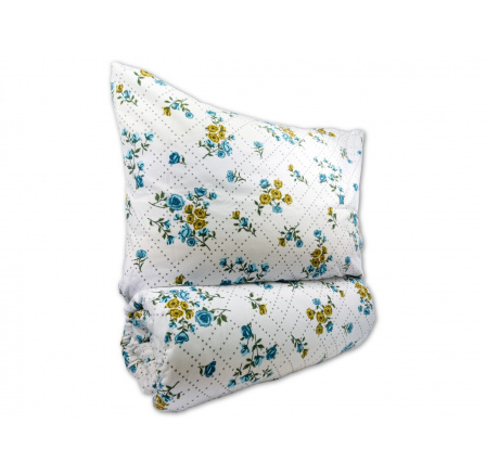 Povlečení bavlna 140x200, 70x90cm Olivie blue nitěný knoflík