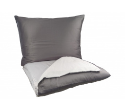Francouzské povlečení Satén UNI DUO 220x200, 70x90cm antracit/světle šedá