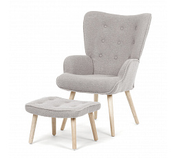 Relaxációs fotel, szürke, bouclé szövet, AK-319 GREY2