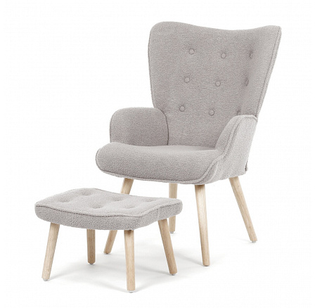 Relaxációs fotel, szürke, bouclé szövet, AK-319 GREY2 Relaxációs fotel, szürke, bouclé szövet, AK-319 GREY2