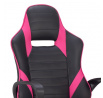 Herní křeslo, houpací mechanismus, černá ekokůže, KA-Y207 PINK