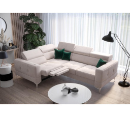 NAROŻNIK TOSCANIA RELAX Z FUNKCJĄ SPANIA 185X250 - Odcienie beżu , lewa