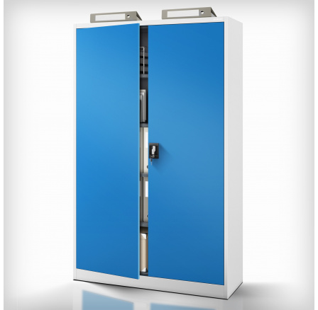 Irodai fém iratszekrény szürke-kék JAN II, 1150 x 1850 x 400 mm