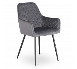 Krzesło BRESSO Szare Welurowe
