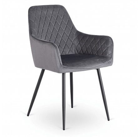 Krzesło BRESSO Szare Welurowe
