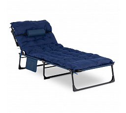 Leżak Ogrodowy Łóżko Polowe VENUS Granatowe