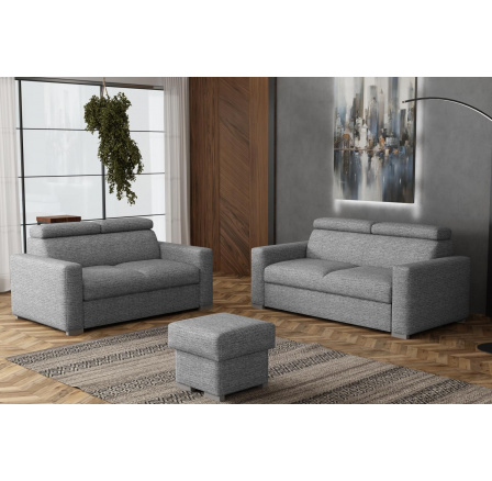 Sedací souprava Petrit 3+2+taburet Aragon šedá