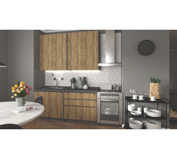 Konyhai szekrénysor IDEA 180, Antracit/Tölgy Craft