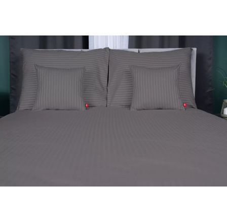 Pościel bawełniana 100% ciemnoszara  (komplet) - 160 x 200