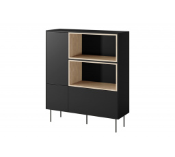 Komoda DESIN 2D1S, Černý mat/Dub Nagano