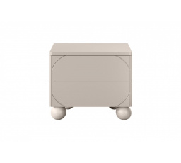 Szafka nocna z dwoma szufladami Sonatia II na nogach kulach 45 cm - kaszmir