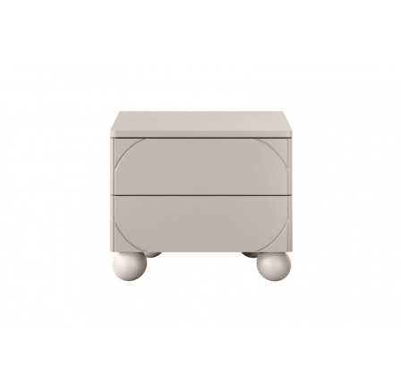 Szafka nocna z dwoma szufladami Sonatia II na nogach kulach 45 cm - kaszmir