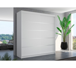 Tolóajtós szekrény ESTEVA 200, Fehér/Fehér