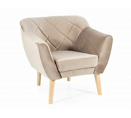 KARO 1 VELVET fotel, Bézs Bluvel 40/Bükk