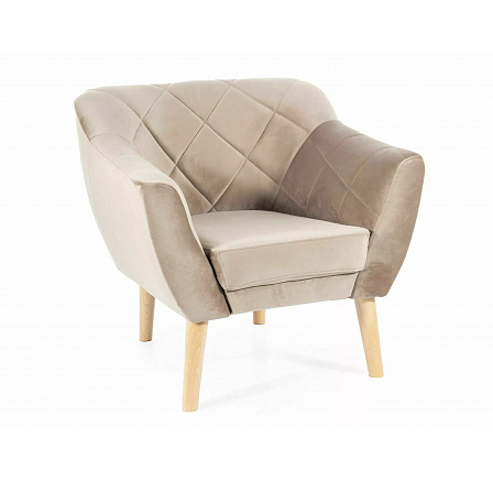 KARO 1 VELVET fotel, Bézs Bluvel 40/Bükk KARO 1 VELVET fotel, Bézs Bluvel 40/Bükk